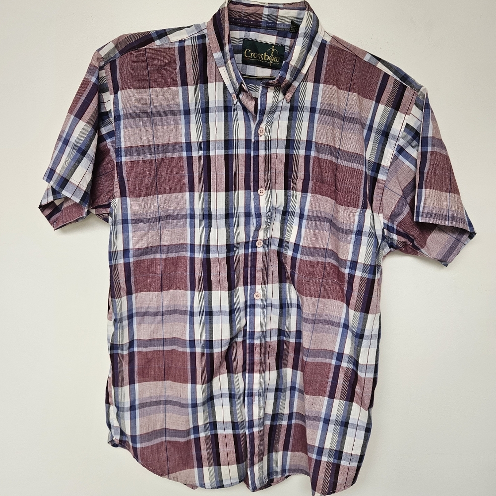Men's Plaid Shirt - Red and Blue